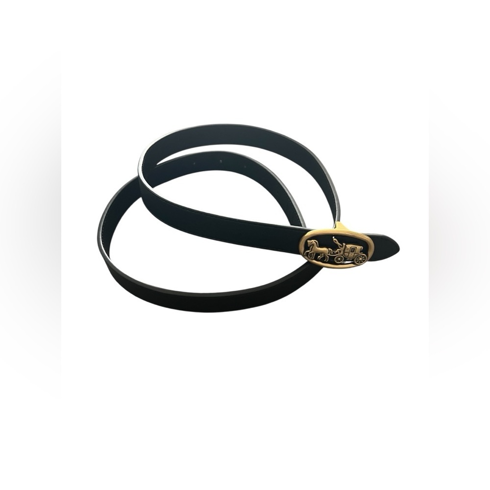 COACH Horse and Carriage Buckle Belt Black size M - Picture 2 of 11